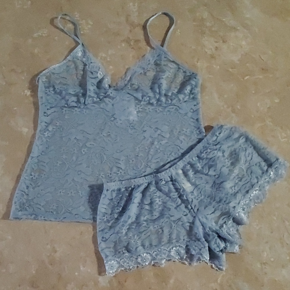 In Bloom Blue Lace Cami & Tap Pant Sleep Set S